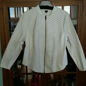 New G.I.L.I. leather moto-style jacket in white